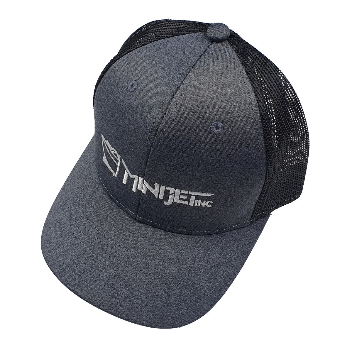 Minijet Hat Black back Charcoal Front White Logo